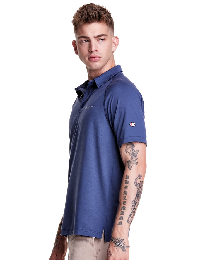 Champion Herre T-Shirts Blå - Sport Polo - Danmark CIO-843209